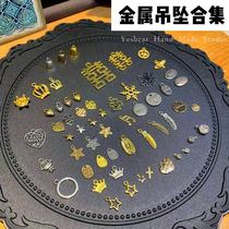 Yesbear Large Bear Hand Made Metal Pendant Diamond Stars Loving Joy Character Snowflake DIY Key Chain Necklace Pendant