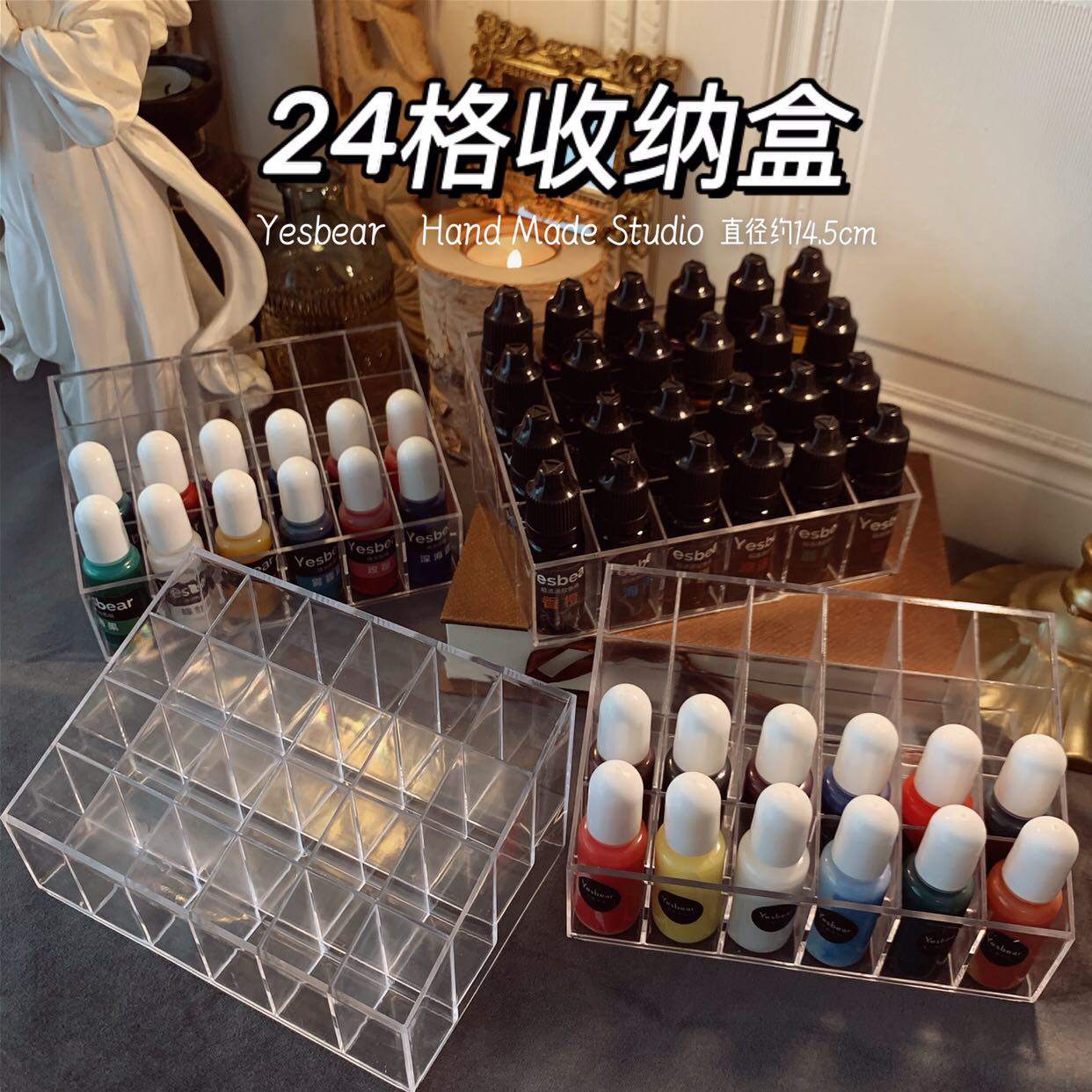 Yesbear big bear hand for acrylic lip red containing box color fine containing box Dogg porous table display shelf