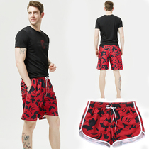  Mens shorts European and American quick-drying five-point pants printed casual loose large pants trendy beach pants