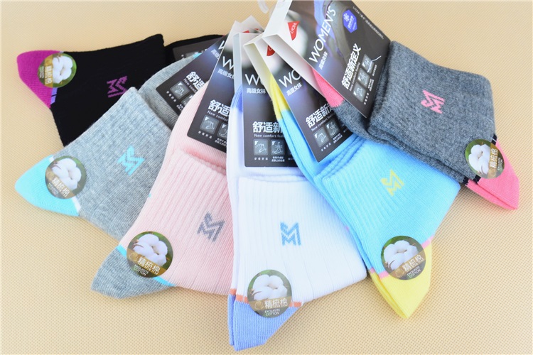 Vớ Hua Dannu * tất nữ mùa thu và mùa đông dày cotton trong ống thể thao cotton ngắn vớ mồ hôi và khử mùi * 6 đôi chuyên sỉ lẻ quần tất