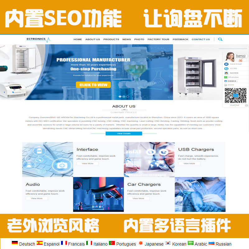 High-end foreign trade website construction European and American style template English website production responsive design one-stop package