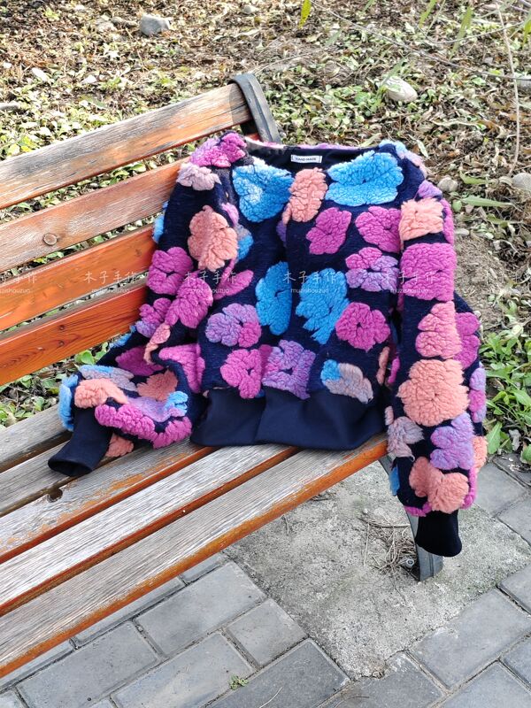 High-End Thickened Fluffy Three-Dimensional Jacquard Woolen Fabric for Clothing, Coat Fabric, Autumn and Winter Jacquard Outerwear DIY