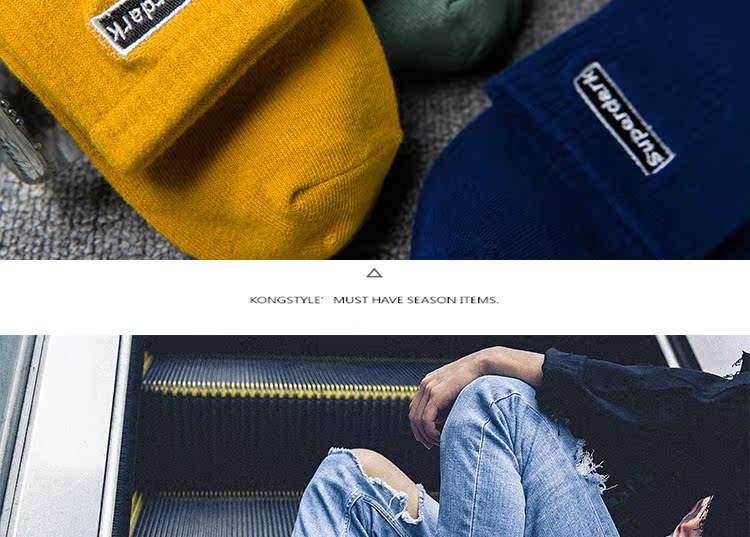 Tide đường phố thanh niên cotton thể thao vớ nam trong ống Mùa thu và mùa đông cá tính thấm hút mồ hôi nam Hàn Quốc khử mùi retro vớ chân