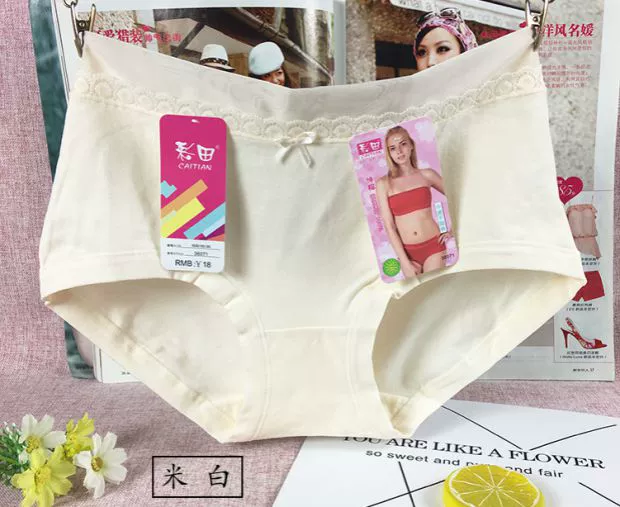 Bộ đồ lót nữ 4 mảnh Caiti đích thực 36071 ở eo cotton cotton màu lưới bên quần short nữ boxer quanlotnamsexy