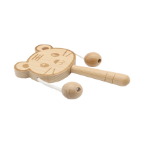 Log cartoon rattle baby toy newborn baby can chew rocking drum traditional wooden childrens wave drum