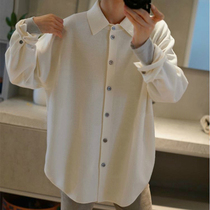 A commuter casual profile worsted cashmere wool knitted shirt 2 colors