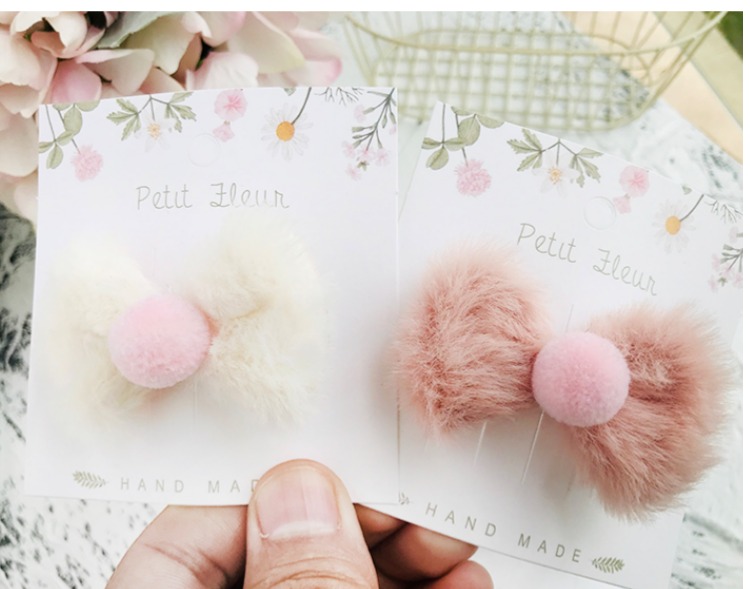 Mùa thu và mùa đông trẻ em mới phụ kiện tóc dễ thương nơ nước chồn cạnh clip bé gái bangs clip kẹp tóc set kẹp tóc cho bé gái