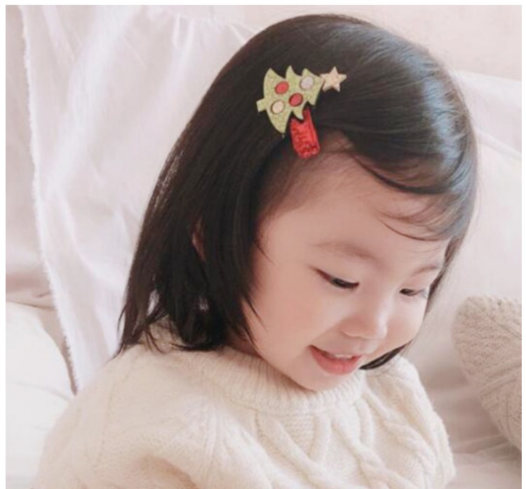 Phụ kiện tóc Giáng sinh mới dành cho trẻ em Clip tóc Ngày Giáng sinh 麋 Đồ trang sức kẹp tóc Đồ trang sức màu đỏ Năm mới dành cho bé gái dây buộc tóc scrunchies