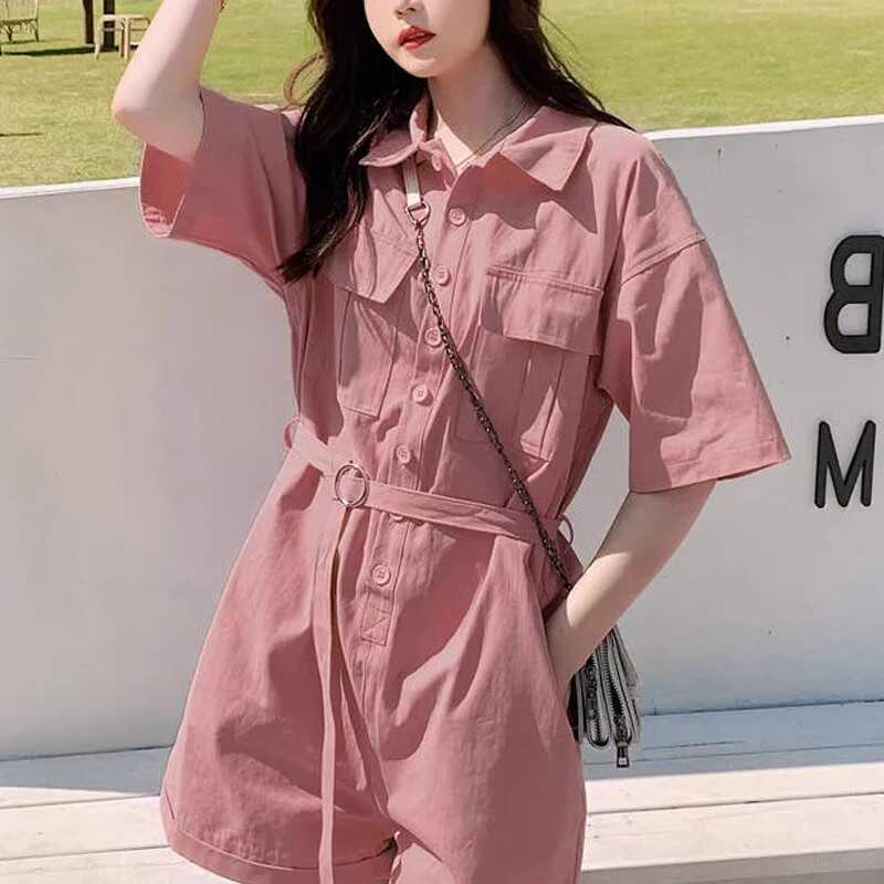 2024 Summer Thin New Internet Celebrity Jumpsuit Suit Retro High Waist Casual Small Workwear Jumpsuit