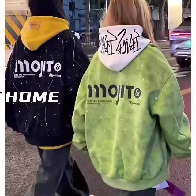 2025 Spring and Autumn American-Style Pilot Jacket with Rhinestone Stars and Sequins, Trendy Retro Baseball Jacket, Loose-Fitting Couple's Coat