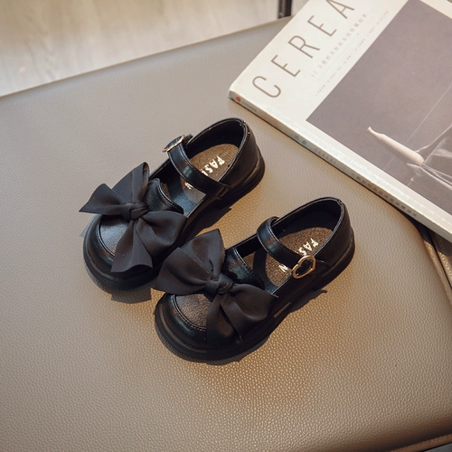 Весенняя детская обувь с бантиком для кожаной обуви для принцессы, в корейском стиле, мягкая подошва