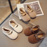 Флисовые зимние детские удерживающие тепло туфли для принцессы, 2022, в корейском стиле