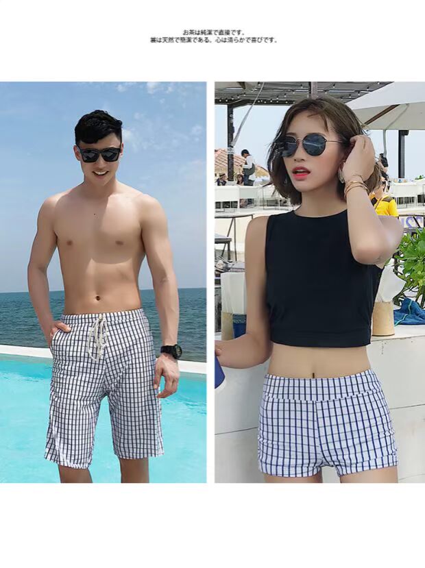 Nữ thần eo cao boyshort kỳ nghỉ cặp đôi đồ bơi ba mảnh mảnh mai phù hợp với nam bãi biển cặp đôi đồ bơi - Vài đồ bơi đồ đi biển cho cặp đôi