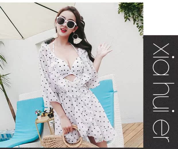 Bộ đồ bơi đi biển mới cho cặp đôi phù hợp với phụ nữ ngực nhỏ tụ tập bikini ba mảnh - Vài đồ bơi 	đồ đôi đi biển cặp	