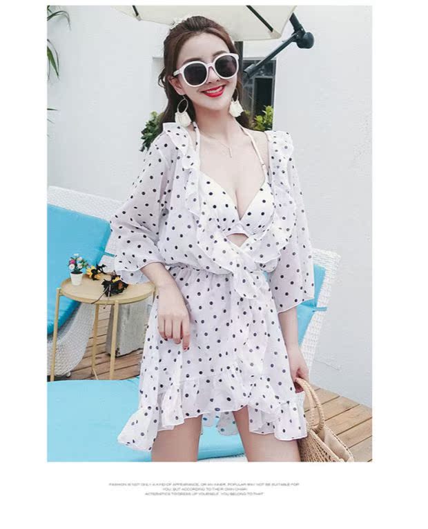 Bộ đồ bơi đi biển mới cho cặp đôi phù hợp với phụ nữ ngực nhỏ tụ tập bikini ba mảnh - Vài đồ bơi 	đồ đôi đi biển cặp	