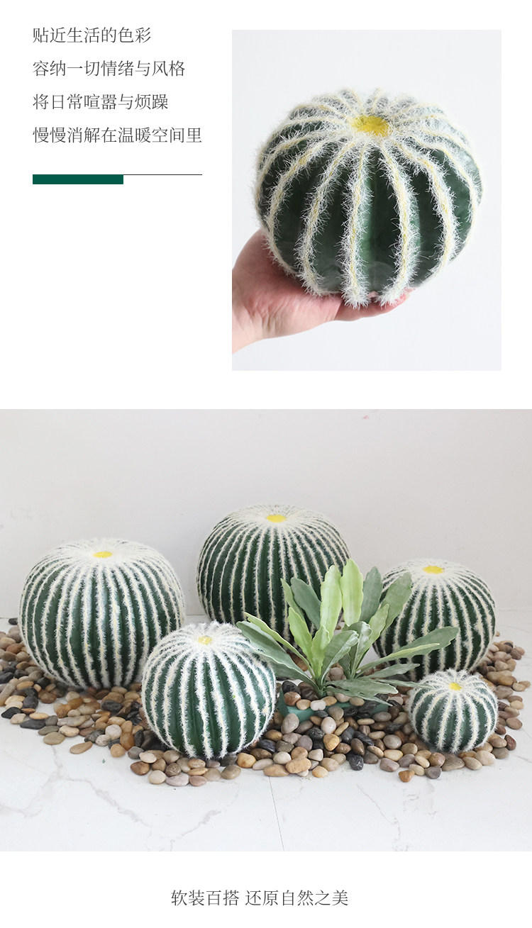 бонсай 大型仿真植物仙人球盆栽热带沙漠绿植景观造景民宿室内外装饰摆件 Xinren furnishings