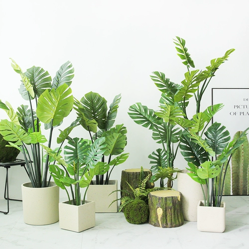 Большое имитация зеленого растения, банановое дерево, черепаха, пол Таро, комнатное окно, растение, угловой дизайн, украшение для ландшафта