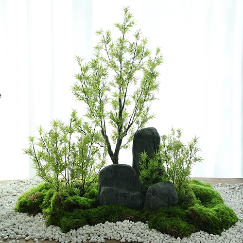 Имитация зеленого растения в ландшафтном дизайне, мох с плоским дном, витрина магазина, угловая ландшафтная планировка лестницы, подбор материала из зеленых листьев