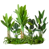 Большое имитация зеленого растения, банановое дерево, черепаха, пол Таро, комнатное окно, растение, угловой дизайн, украшение для ландшафта