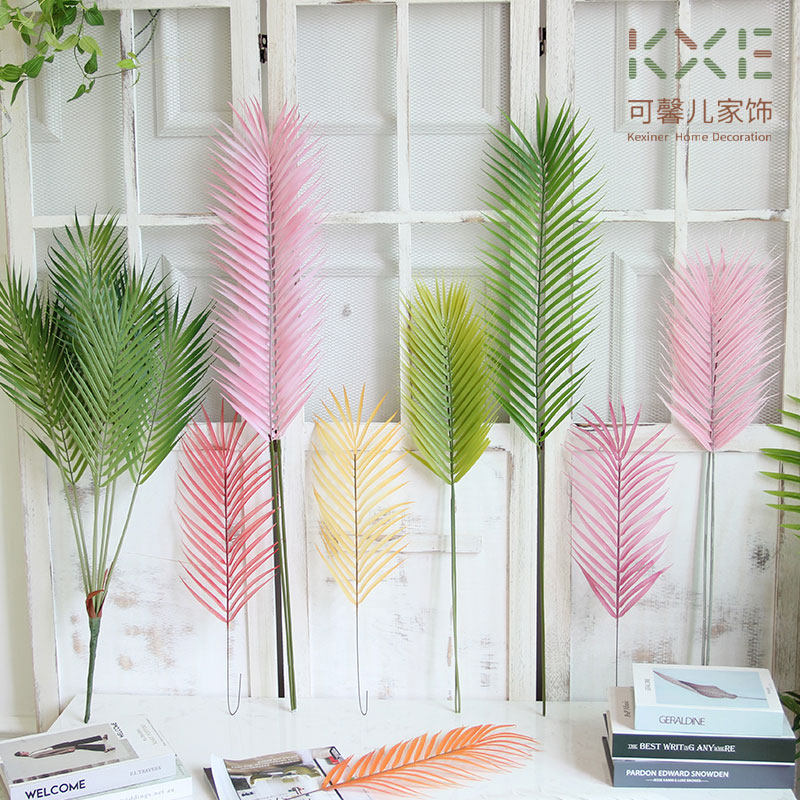 ins Green simulation scattered tail sunflower leaves color slender false leaves Pink flower arrangement bottle decoration stage wedding set