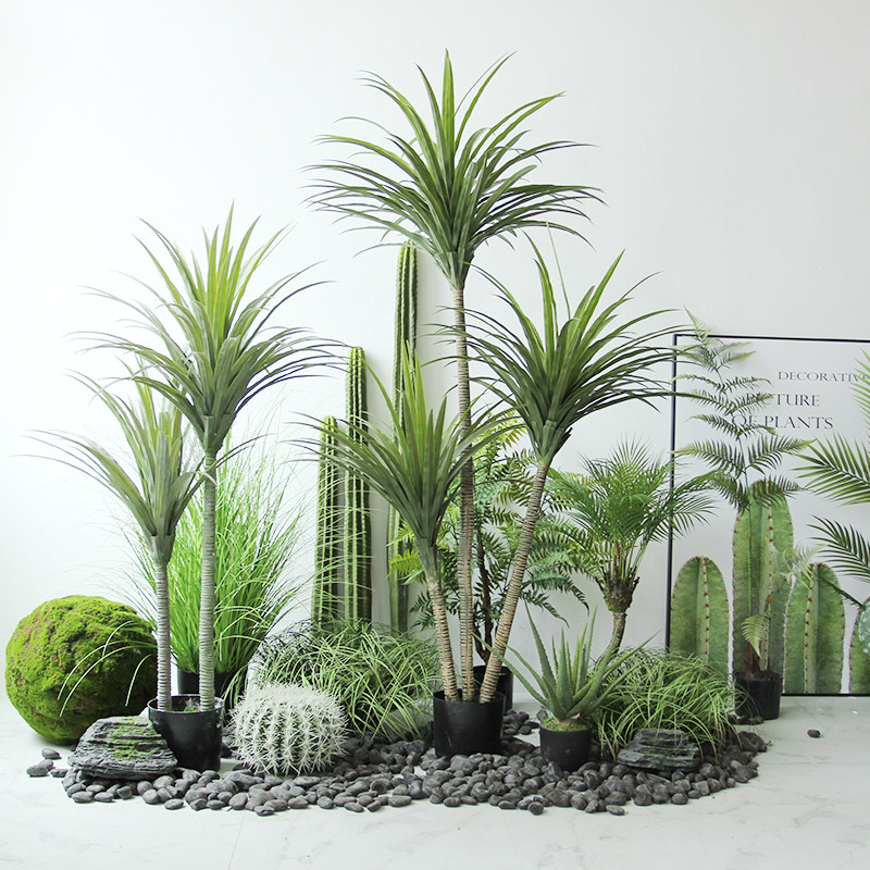 Simulation Long Leaf Tequila Plant Tropical Desert Fake Green Planting Indoor Plant Horned Landscape Decoration Floor Pendulum-Taobao