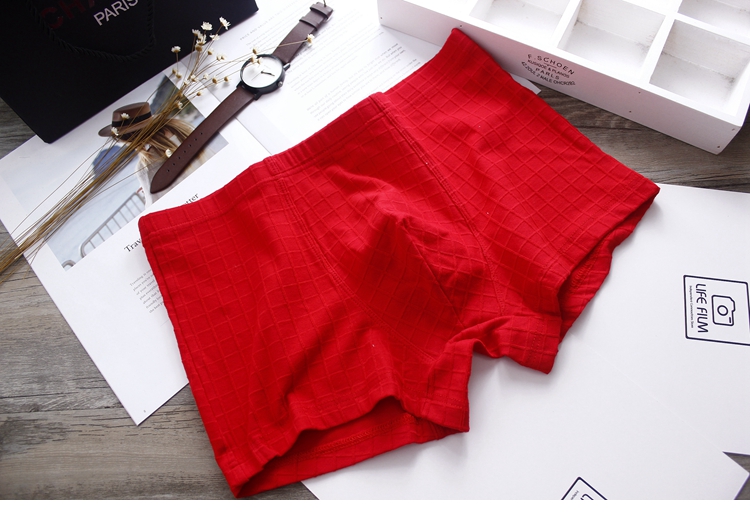 Lưới kinh doanh Trung Quốc Năm sinh đỏ Lễ hội Red Man Men Boxer Tóm tắt Chất lượng Cotton mềm mại Thoải mái thoáng khí quần sip nam