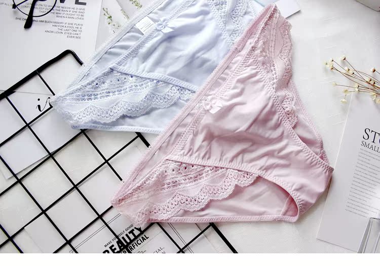 Chất lượng lụa trượt băng lụa nhẹ đồ lót phụ nữ cảm giác của lưới vi trong suốt ren tam giác của phụ nữ đồ lót cotton thoải mái đồ lót