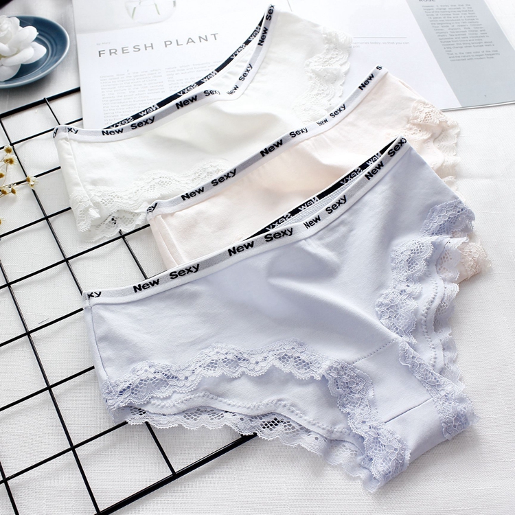 Văn học tinh khiết cotton mỏng cô gái đồ lót ren ngọt ngào gợi cảm giữa eo tam giác túi nữ đồ lót hông quần lót nữ đẹp
