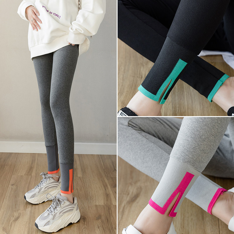 2022 casual temperament thin spring clothes inner pants outer wear maternity pants spring and autumn trendy mom cotton trousers pregnant women