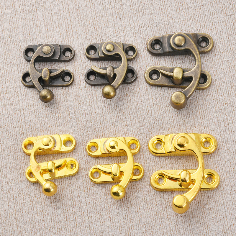 Gift Box Retro Zinc Alloy Buckle High-End Horn Hook Lock Red Wine Box Packaging Box Cassette Buckle Curved Hook