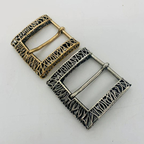 Dongguan broken copper pure copper Japanese style English style belt buckle grid light dress belt buckle