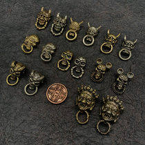 Dongguan Breaking Brass Creative like Biting Ring Decoration Buckle Individuality Pure Copper and cloth buckle monk Head Big Black Sky Skull Skull Clasp
