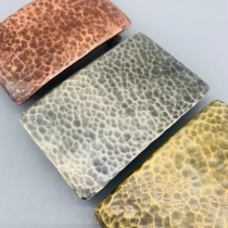 Dongguan Broken Copper handmade hammer Leather Belt Buckle Pure Copper Hammer wood grain raising cow buckle head leather with belt buckle red copper plate buckle