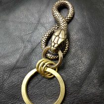 Dongguan Broken Copper Pure Copper Retro Zodiac Disc Snake Key Buckle Waist Hanging Accessories DIY Raised Cattle Pendant Bites Ring Glasses Snake