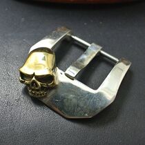 Copper-breaker Gothic 925 pure silver matching brass skull table buckle inner diameter 21mm