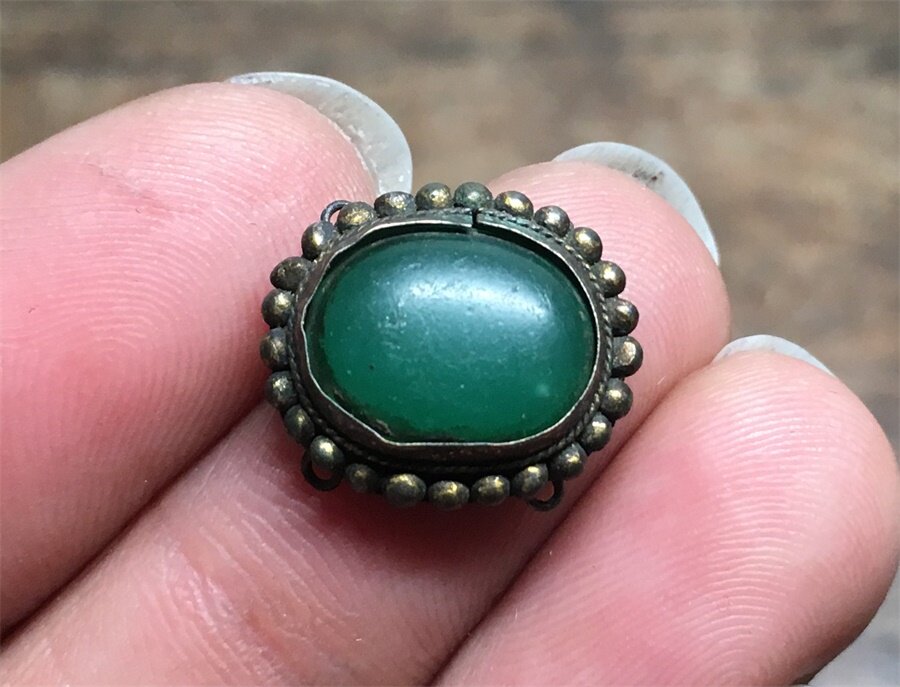 The exquisite Qing Dynasty Su Zuo Zuozuo Inlaid Blue Bau Gold Pearl Ring Cap Positive And Old Hat Decorated With Old Objects Ancient Play Miscellaneous