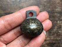 Chuanwen old paste Qing Dynasty brass double-sided cast tiger head pattern Bell old objects copper miscellaneous antiques Miscellaneous