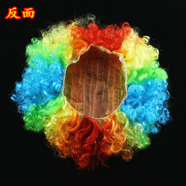 wig ພັດລົມຂະຫນາດໃຫຍ່ afro clown headgear ການປະຕິບັດ props clown wig ຜົມຊຸດ afro ຜົມ curly ໄດ້ຕະຫຼອດ