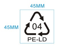 04 Recycling logo stickers environmental protection labels plastic packaging recycling stickers OPP bag recycling labels 4 5*4 5CM