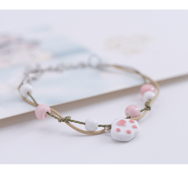 Vòng tay gốm sáng tạo bạn gái bạn gái phiên bản Hàn Quốc nhỏ xinh và đơn giản dễ thương ngọt ngào cá tính sinh viên trang sức handmade vòng đeo tay nữ