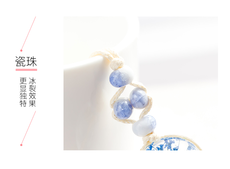 Hoa anh đào hoa khô mẫu vật vòng tay nữ phiên bản Hàn Quốc của bạn gái cá tính đơn giản, vòng tay một cặp trang sức vòng tay gỗ sưa