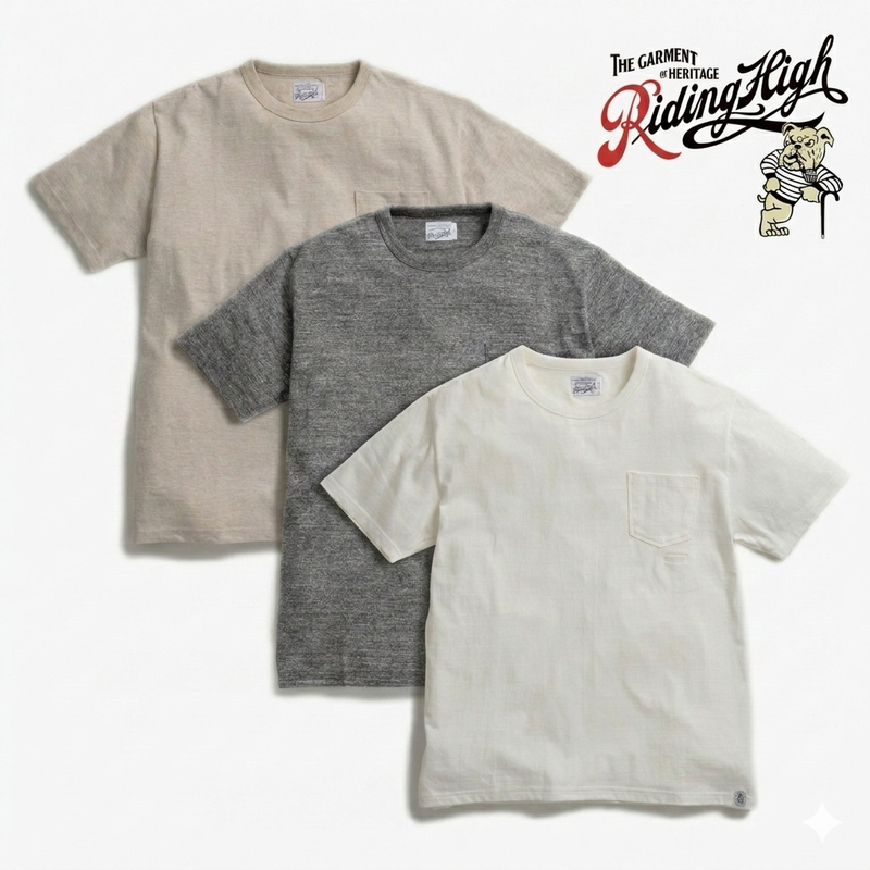 [in Stock] Japanese-Made Riding High Classic Vintage Loom-Woven Pocket T-Shirt with Sunglasses Hole