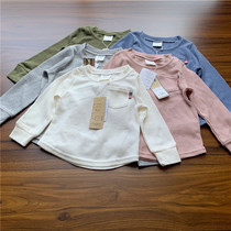 Small children waffle fabric long sleeve base shirt long sleeve T-shirt 80-120 yards small