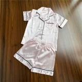 Мягкие шелковые шорты, пижама, комплект, 2 размер, подходит для подростков, короткий рукав