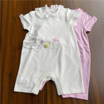 Climbing No. 7 Summer Baby Girl Baby Baby Short Sleeve Series One-piece Climbing Cute 66-90 yards