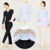 Japan direct mail Chacott professional ballet dance jumpsuit flavor fashion zipper long sleeve tights