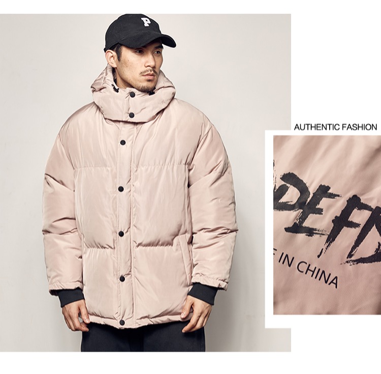 MANSWAY2018 mùa đông mới in thư trùm đầu bông nam thương hiệu thủy triều giản dị cotton phù hợp với cặp đôi áo khoác áo khoác bóng chày