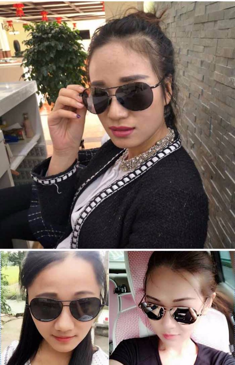 Kính râm nam nữ thủy triều 2017 mới lái xe gương kính lái xe mặt lớn mặt tròn kính phân cực kính lái xe mắt kính râm nam