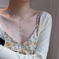 Natural Pearl Necklace Woman Summer Full Star Lock Bone Chain Not Fall Color Minimalist Fashion Subsection 100 Hitch Necklace small crowdsourced design