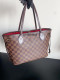 全原皮 成色好 lv neverfull棕色棋盘格nf小号单肩包购物袋29*21